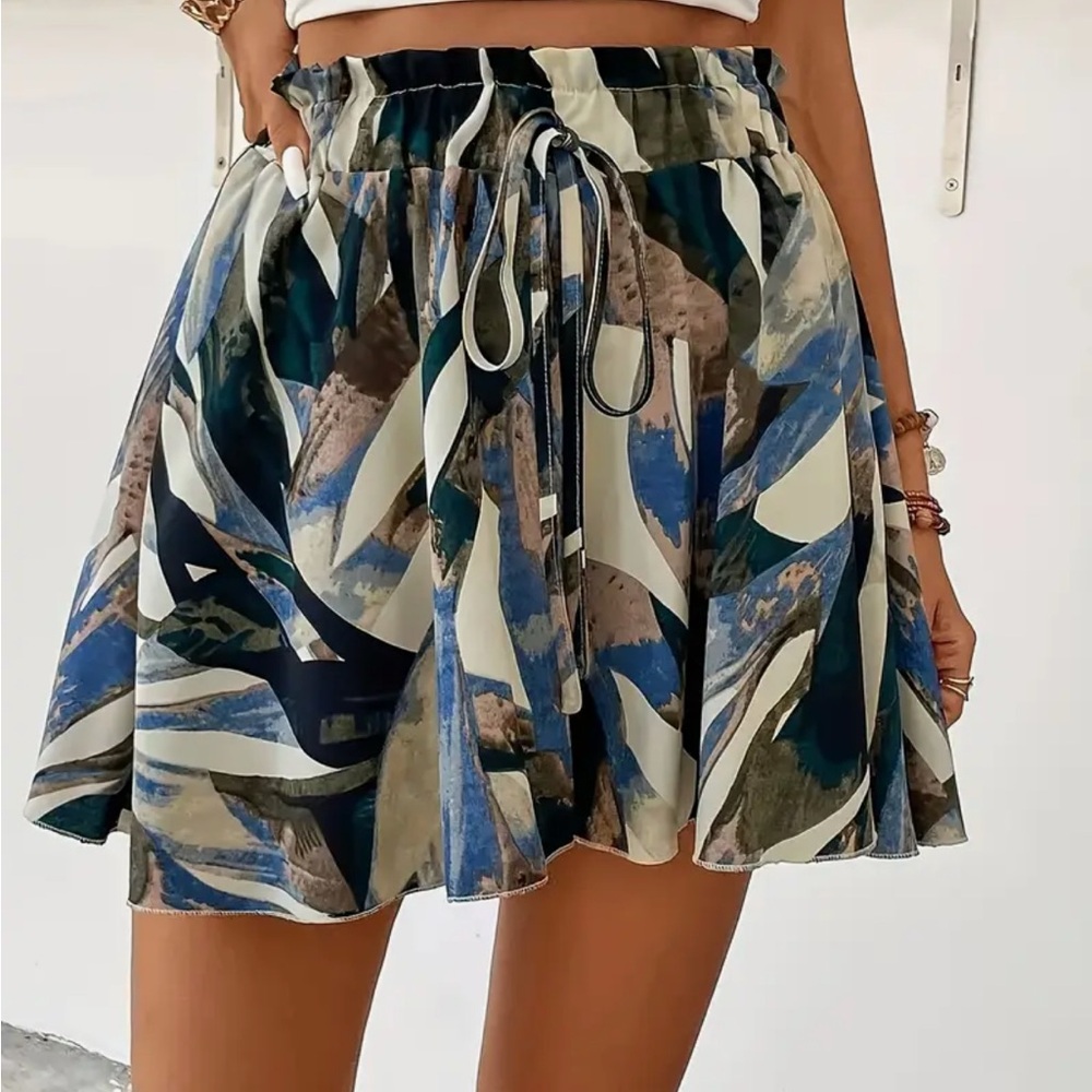 Stylish Multicolor Abstract Skirt